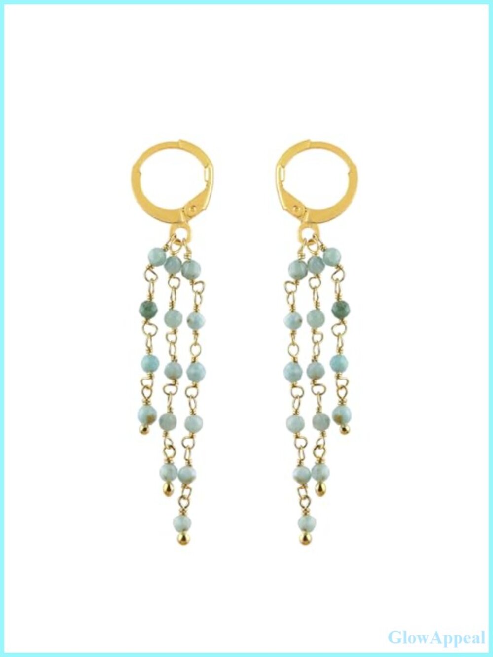 Natural Gemstone Cluster Hoop Earrings 14K Gold Plated Lightweight Bohemian